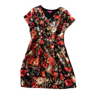 2XTremz Women's Short Sleeves V-neck Floral Print Casual Dress